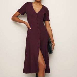 Reformation Burgundy Midi Dress